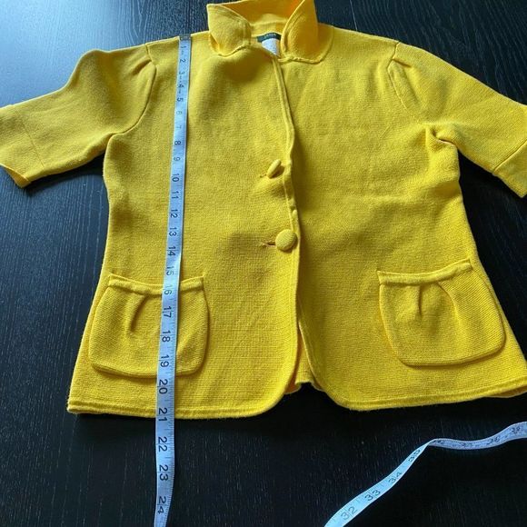 J. Crew Women's Yellow Short Sleeve Crop Jacket Top, Small (g49) - Picture 10 of 11